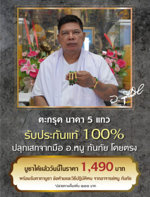 ตะกรุดนาคา5แถว นาฬิกายันต์ 5 แถว อ.หนู กันภัย
